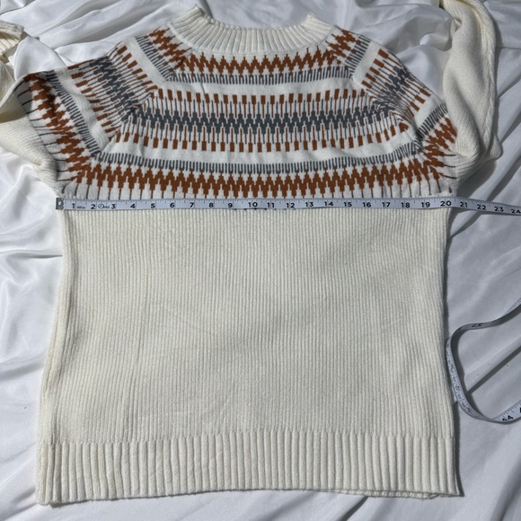 Pink Martini Cowl Neck Sweater Cream Brown and Grey Size Large - Picture 10 of 15